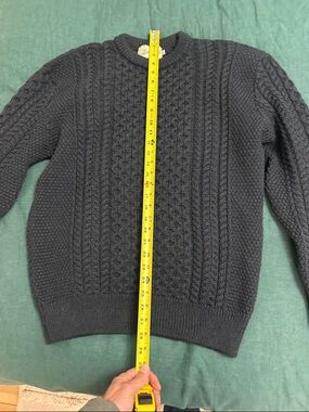 Men's Aron Knit Cable Crewneck Sweater - Navy